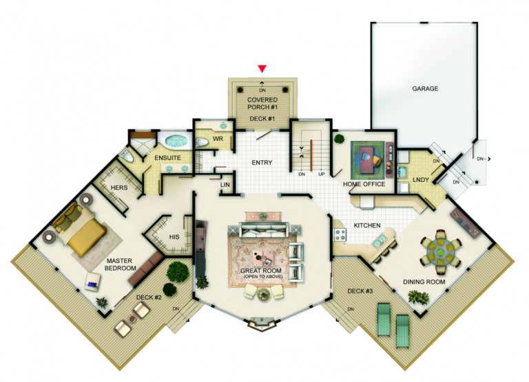 Carlyle Floor Plan Main Level JayWest Country Homes
