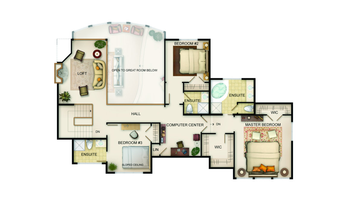 Wildwood Floor Plan Upper Level JayWest Country Homes